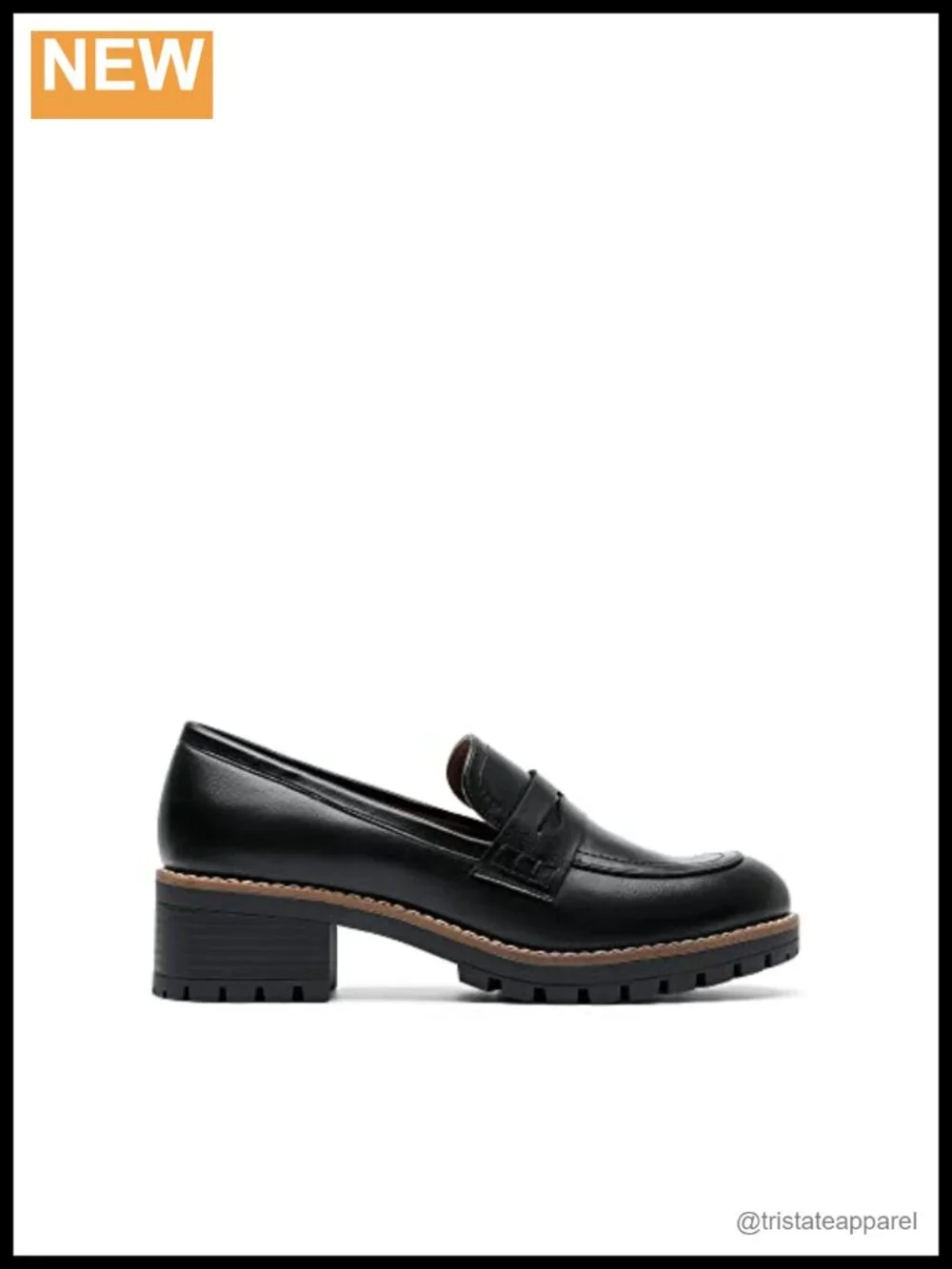 Platform Chunky Heeled Loafers with Breathable Lining, Slip-On Design